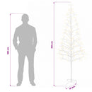 LED-juletræ med lyskæde Hvid 210 cm Stål 228 LED'er