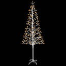 LED-juletræ med lyskæde Hvid 47 x 240 cm Stål 268 LED'er