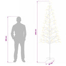 LED-juletræ med lyskæde Hvid 47 x 240 cm Stål 268 LED'er