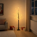 Snedækket LED-juletræ Brun 22 x 22 x 120 cm Plastik 174 LED'er