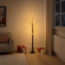 Snedækket LED-juletræ Brun 22 x 22 x 150 cm Plastik 232 LED'er