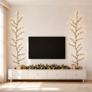 LED-pileranke til juledekoration 2 stk. Sort 180 cm Stål