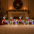 Jule Rensdyr 4 stk. 80 LED'er Flerfarvet 43 x 19 x 65 cm
