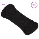 Multifunktionelt universaltov 5 mm 100 m Sort Polyester