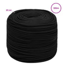 Multifunktionelt universaltov 6 mm 100 m Sort Polyester