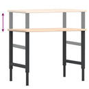 arbejdsbænk 100x60x(71,5-98) cm massivt egetræ rektangulær - xlshop.dk