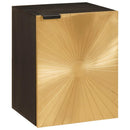 Badeværelsesskab Sort og Guld 38 x 33 x 48 cm Massivt mangotræ - xlshop.dk