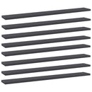 boghylder 8 stk. 80x10x1,5 cm konstrueret træ grå - xlshop.dk