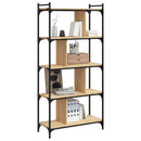 bogreol 76x32x158 cm 5 hylder konstrueret træ sonoma-eg - xlshop.dk