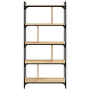 bogreol 76x32x158 cm 5 hylder konstrueret træ sonoma-eg - xlshop.dk