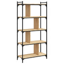 bogreol 76x32x158 cm 5 hylder konstrueret træ sonoma-eg - xlshop.dk