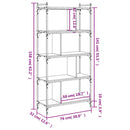 bogreol 76x32x158 cm 5 hylder konstrueret træ sonoma-eg - xlshop.dk