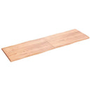 bordplade 200x60x(2-4) cm naturlig kant behandlet træ lysebrun - xlshop.dk