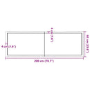bordplade 200x60x(2-4) cm naturlig kant behandlet træ lysebrun - xlshop.dk