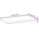 bordplade 60x20x2 cm rektangulær massivt akacietræ - xlshop.dk