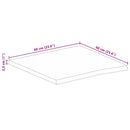 bordplade 60x60x2,5 cm naturlig kant massivt mangotræ - xlshop.dk
