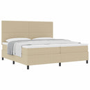 Box spring seng Lys Grå og Hvid 200 x 200 cm Velourstof - xlshop.dk