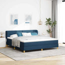 Box spring seng med hovedgærde Blå 180 x 200 cm Stof - xlshop.dk