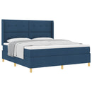 Box spring seng med hovedgærde Blå 180 x 200 cm Stof - xlshop.dk