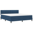 Box spring seng med hovedgærde Blå 180 x 200 cm Stof - xlshop.dk