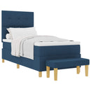 Box spring seng med hovedgærde Blå 190 x 90 cm Stof - xlshop.dk