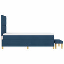 Box spring seng med hovedgærde Blå 190 x 90 cm Stof - xlshop.dk