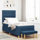 Box spring seng med hovedgærde Blå 190 x 90 cm Stof - xlshop.dk