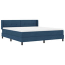 Box spring seng med hovedgærde Blå 200 x 180 cm Stof - xlshop.dk