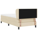 Box spring seng med hovedgærde Creme 100 x 200 cm Stof - xlshop.dk