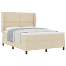 Box spring seng med hovedgærde Creme 160 x 200 cm Stof - xlshop.dk