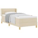Box spring seng med hovedgærde Creme 200 x 100 cm Stof - xlshop.dk