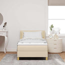 Box spring seng med hovedgærde Creme 200 x 100 cm Stof - xlshop.dk