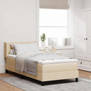 Box spring seng med hovedgærde Creme 200 x 100 cm Stof - xlshop.dk