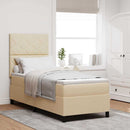 Box spring seng med hovedgærde Creme 80 x 200 cm Stof - xlshop.dk