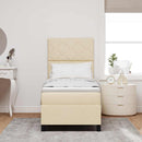 Box spring seng med hovedgærde Creme 80 x 200 cm Stof - xlshop.dk