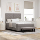 Box spring seng med hovedgærde Gråbrun 140 x 190 cm Stof - xlshop.dk