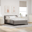 Box spring seng med hovedgærde Gråbrun 160 x 200 cm Stof - xlshop.dk