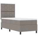Box spring seng med hovedgærde Gråbrun 80 x 200 cm Stof - xlshop.dk