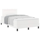 Box spring seng med hovedgærde Hvid 120 x 200 cm Kunstlæder - xlshop.dk
