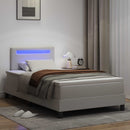 Box spring seng med hovedgærde Hvid 120 x 200 cm Kunstlæder - xlshop.dk