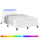 Box spring seng med hovedgærde Hvid 120 x 200 cm Kunstlæder - xlshop.dk
