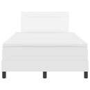 Box spring seng med hovedgærde Hvid 120 x 200 cm Kunstlæder - xlshop.dk