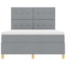 Box spring seng med hovedgærde Lysegrå 160 x 200 cm Stof - xlshop.dk