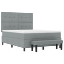 Box spring seng med hovedgærde Lysegrå 160 x 200 cm Stof - xlshop.dk