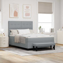 Box spring seng med hovedgærde Lysegrå 160 x 200 cm Stof - xlshop.dk