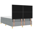 Box spring seng med hovedgærde Lysegrå 160 x 200 cm Stof - xlshop.dk