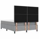 Box spring seng med hovedgærde Lysegrå 160 x 200 cm Stof - xlshop.dk