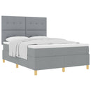 Box spring seng med hovedgærde Lysegrå 160 x 200 cm Stof - xlshop.dk