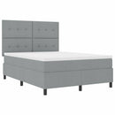 Box spring seng med hovedgærde Lysegrå 160 x 200 cm Stof - xlshop.dk