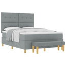 Box spring seng med hovedgærde Lysegrå 200 x 160 cm Stof - xlshop.dk